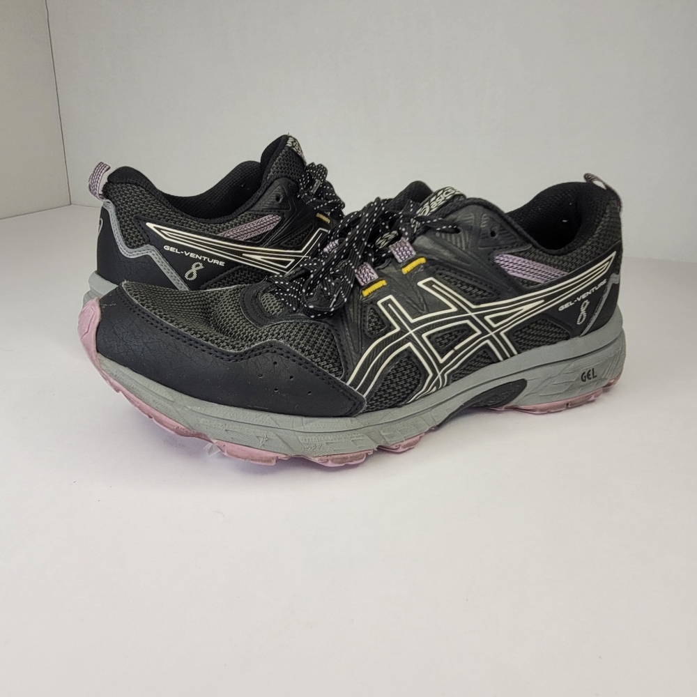 ASICS Gel Venture 8 Womens Sz 10 Sneakers Running Shoes Black Lavender